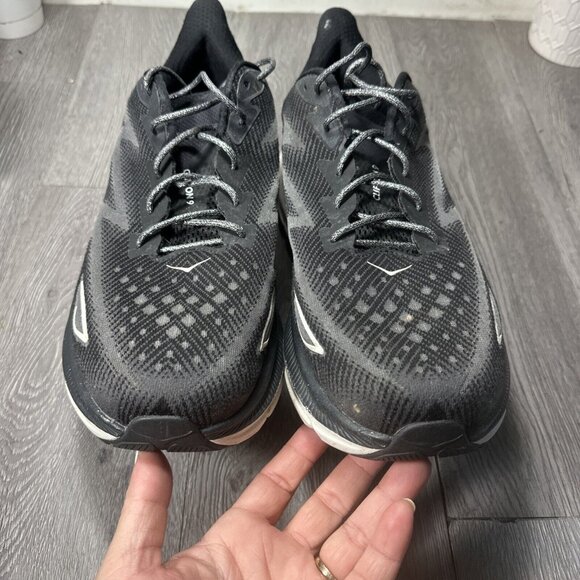 Size 15 D- Hoka One One Mens Clifton 9 1127895 BWHT Black Running Sneakers main image 9